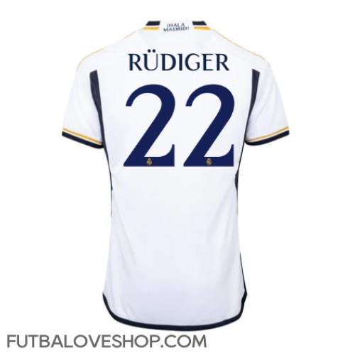 Dres Real Madrid Antonio Rudiger #22 Domáci 2023-24 Krátky Rukáv
